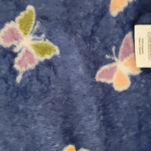 Okie Dokie Toddler Girls Mid Length Long Sleeve Hooded Butterfly Robe Blue 6X - Picture 5 of 11